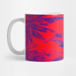 Bright Red Blue Flowers Mug